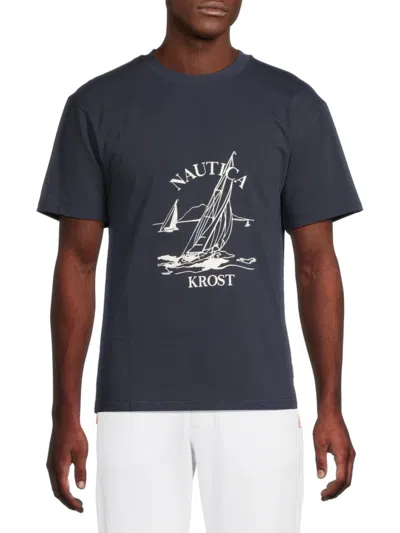 Krost Men's Logo Graphic T-shirt In Dark Sapphire