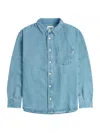 Krost Men's Mid Stone Denim Shirt In Medium Wash