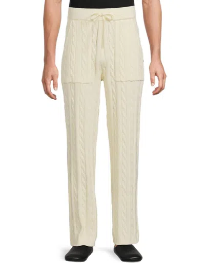 Krost Men's Nautica Cable-knit Pants In Snow White