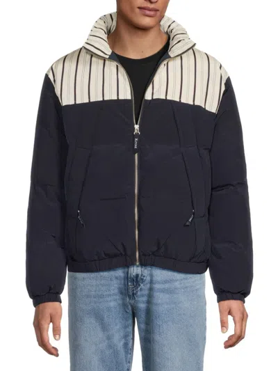 Krost Men's Nautica X  Striped Puffer Jacket In Dark Sapphire