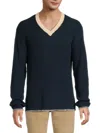 Krost Men's Ribbed V-neck Sweater In Blue