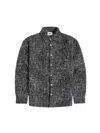 Krost Tweed Long Sleeve Button-up Shirt In Black
