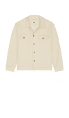 Krost Mesa Waffle Knit Trucker Jacket In Neutral