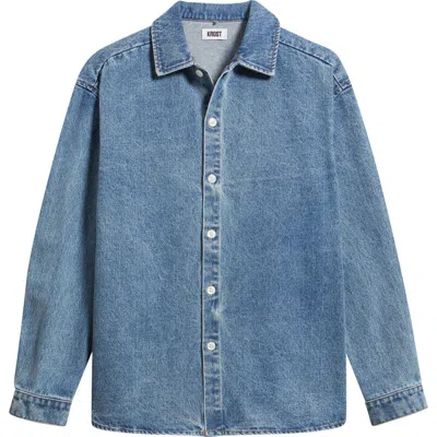 Krost Oversize Cotton Denim Button-up Shirt In Blue