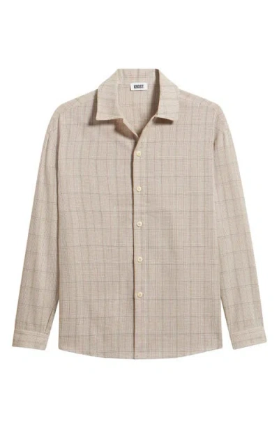 Krost Oversize Plaid Flannel Button-up Shirt In Brown