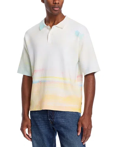 Krost Oversized Horizon Knit Polo Shirt In Multi