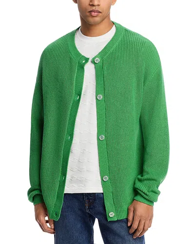 Krost Oversized Rib Knit Cardigan In Neptune Green