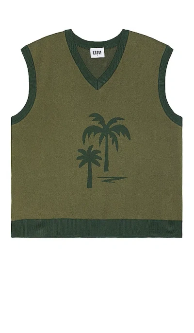 Krost Palm Tree Sweater Vest In Laurel Wreath