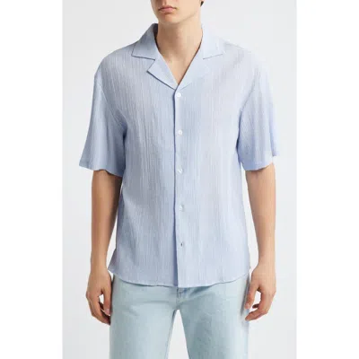 Krost Plaid Camp Shirt In Blue