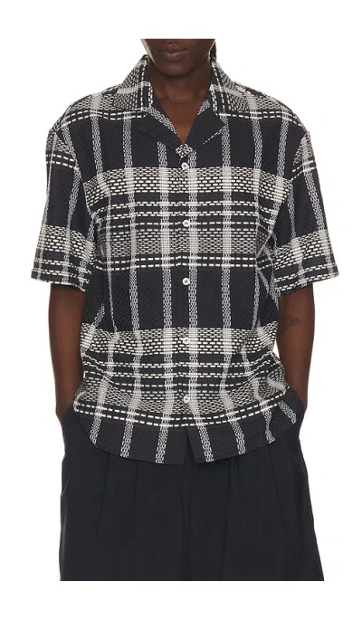 Krost Plaid Dash Bowling Shirt In Blue