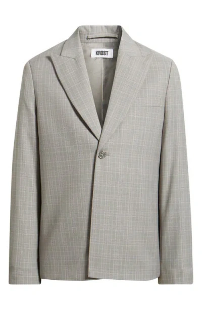 Krost Plaid Wool Blend Sport Coat In Gray