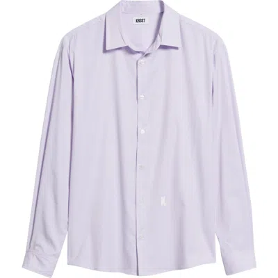Krost Regular Fit Light Purple Pinstripe Cotton Button-up Shirt