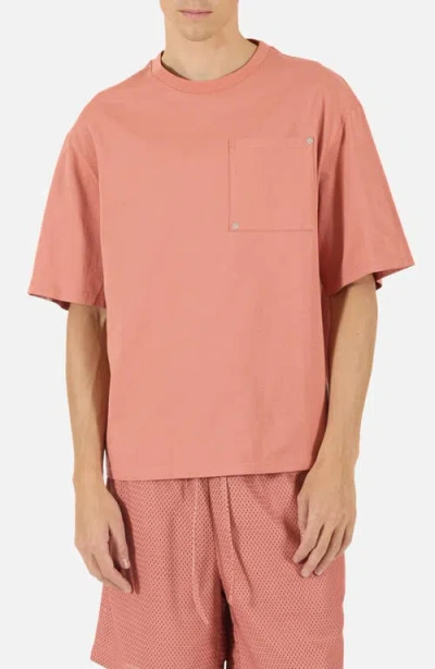 Krost Rivet Pocket Cotton Blend T-shirt In Pink
