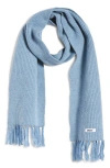 Krost Speckle Brioche Wool Scarf In Blue