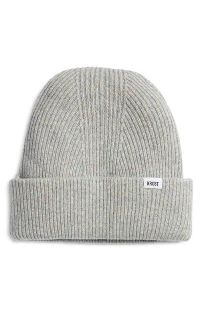 Krost Speckle Wool Beanie In Gray