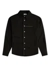 Krost Blanket Stitch Button-up Shirt In Black