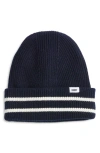 Krost Stripe Wool Beanie In Blue