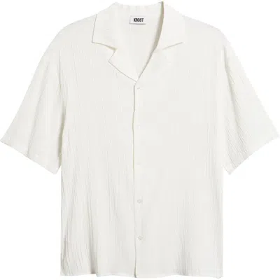 Krost Textured Camp Shirt In White