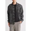 Krost Tweed Long Sleeve Button-up Shirt In Black