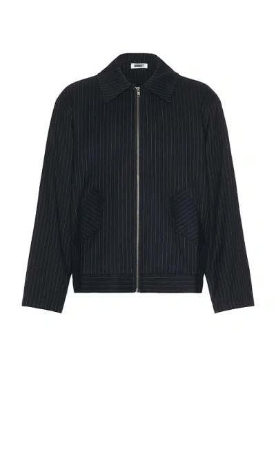 Krost University Pinstripe Jacket In Blue
