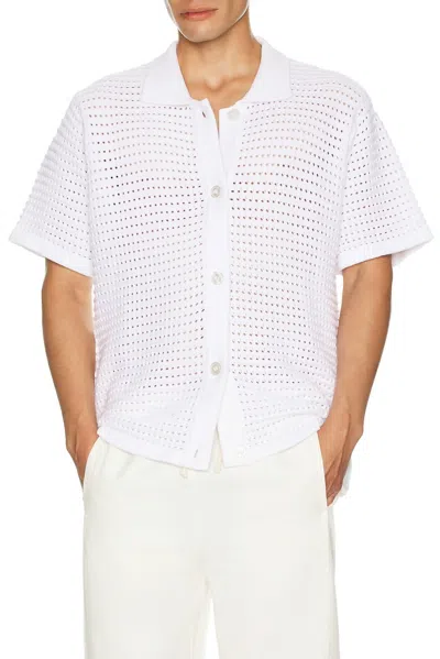 Krost Venice Short Sleeve Button Up Shirt In White