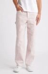 Krost Waffle Knit Carpenter Pants In Light Lilac