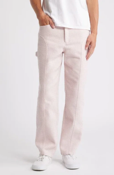 Krost Waffle Knit Carpenter Pants In Light Lilac