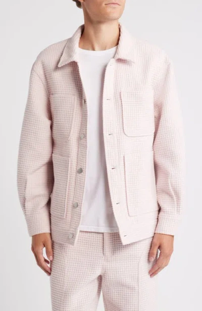 Krost Waffle Weave Work Jacket In Light Lilac