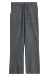 Krost Wide Leg Knit Wool Drawstring Pants In Gray