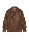 Krost Wool Check Overshirt In Brown