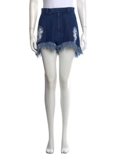 Pre-owned Ksenia Schnaider Graphic Print Mini Shorts In Blue