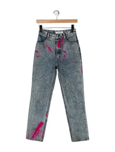 Pre-owned Ksenia Schnaider High-rise Straight Leg Jeans In Blue