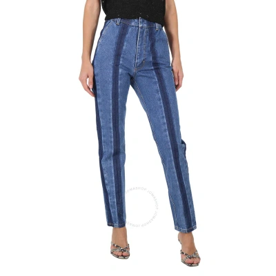 Ksenia Schnaider Striped Slim High-waist Jeans In Blue