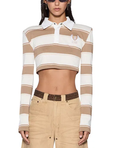 Ksubi Academy Long Sleeve Polo Top In Brown