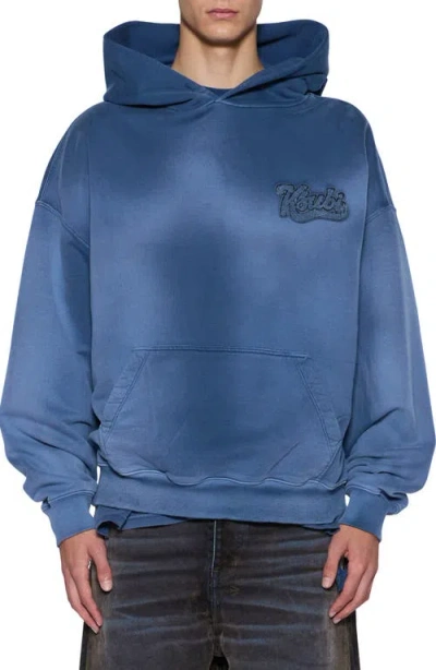 Ksubi Ace Ekcess Ink Fade Oversized Fit Hoodie In Blue