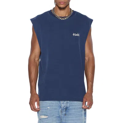 Ksubi All Day Biggie Cutoff Muscle Tee In Blue