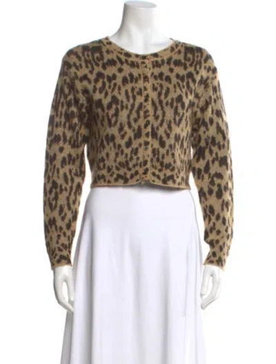 Pre-owned Ksubi Animal Print Crew Neck Sweater In Neutral