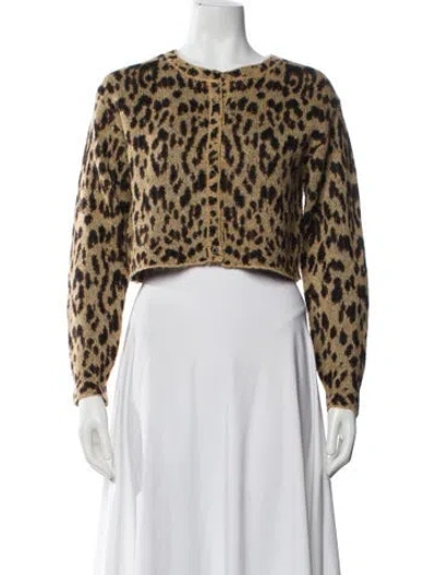 Pre-owned Ksubi Animal Print Crew Neck Sweater In Neutral