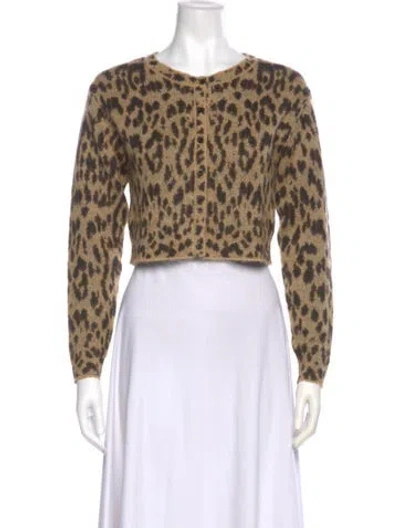 Pre-owned Ksubi Animal Print Scoop Neck Sweater In Brown