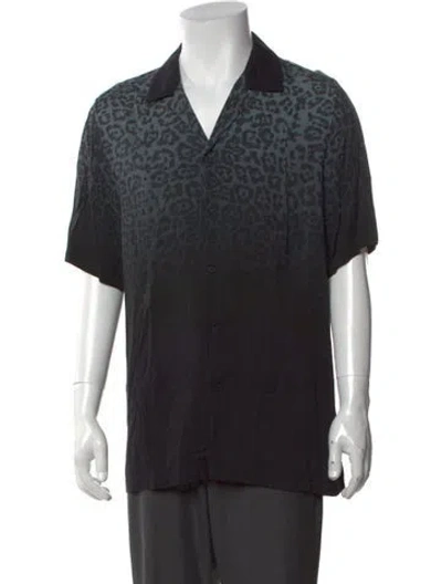 Pre-owned Ksubi Animal Print Short Sleeve Shirt In Black/red