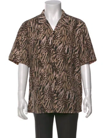 Pre-owned Ksubi Animal Print Short Sleeve Shirt In Neutral