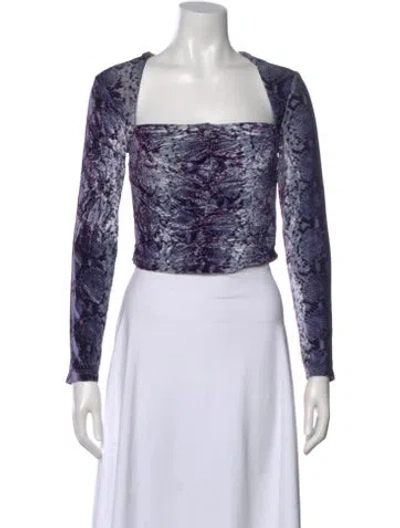 Pre-owned Ksubi Animal Print Square Neckline Top In Purple