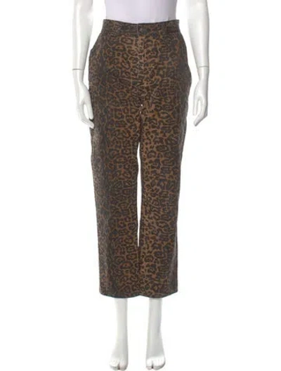 Pre-owned Ksubi Animal Print Straight Leg Pants In Multi