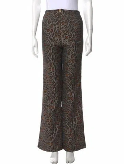 Pre-owned Ksubi Animal Print Wide Leg Pants In Brown