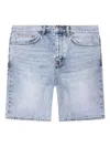 Ksubi Anti K Bunker Cross-stitch Denim Shorts In Blue