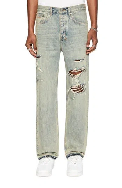 Ksubi Anti K Stagelight Trashed Mid Rise Relaxed Straight Leg Jeans In Blue