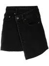 Ksubi Asymmetric Wrap Denim Skirt In Black