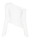 Ksubi Asymmetrical Long-sleeve Top In White