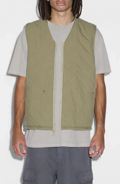 Ksubi Battler Reversible Cotton Vest In Khaki