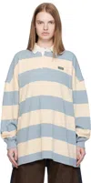 Ksubi Striped Polo Top In Blue